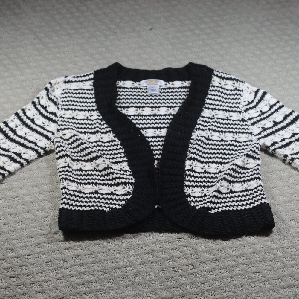 Talbots Size M hand knit crochet open cardigan sweater vintage 90’s